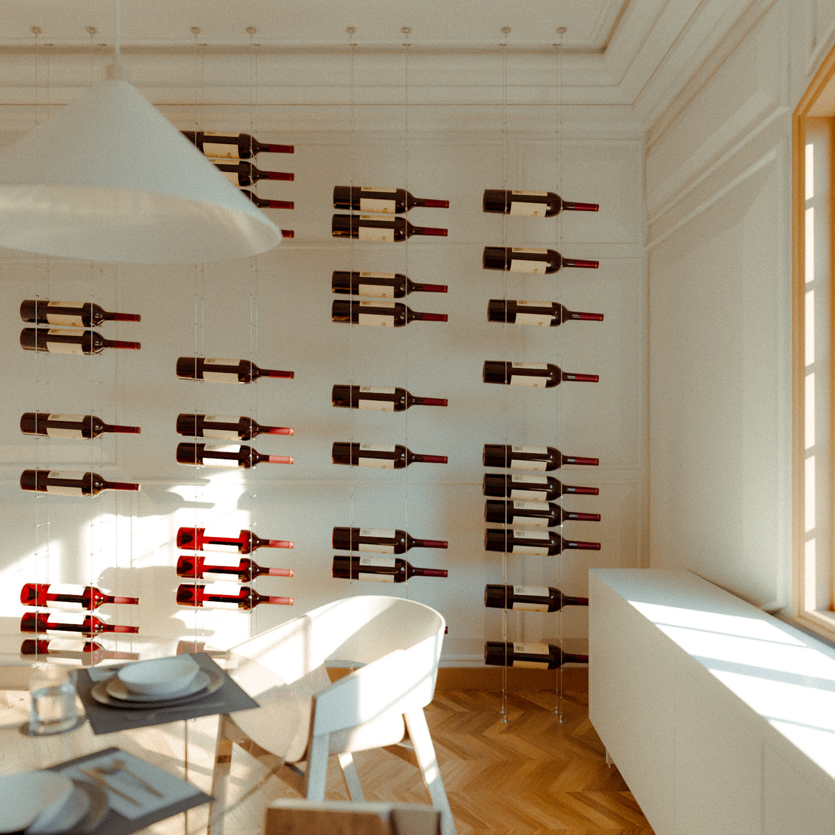 Architectural Cable Wine Rack System