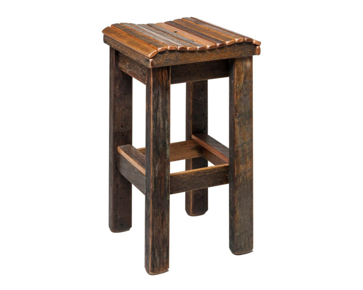 Wooden Bar Stool - Curved Top - Wine Stash