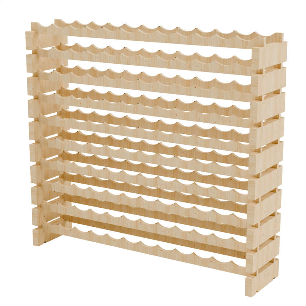 120 Bottle Modular Wine Rack Kit (12 Bottles Wide X 10 Bottles High)