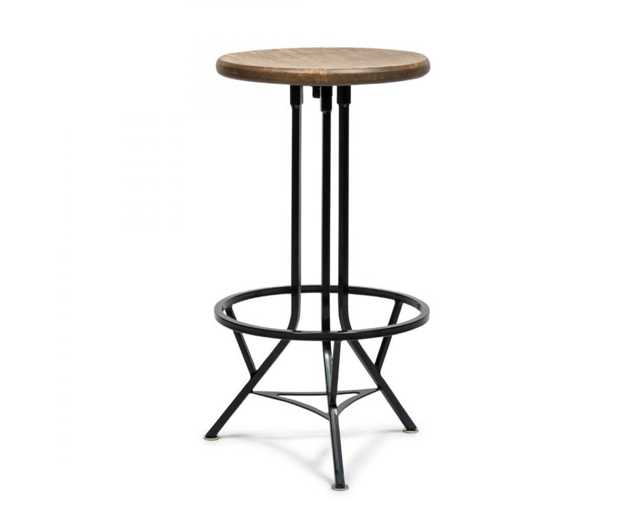 Swivel Iron Bar Stool with Wood Top - Nickel Finish - Wine Stash