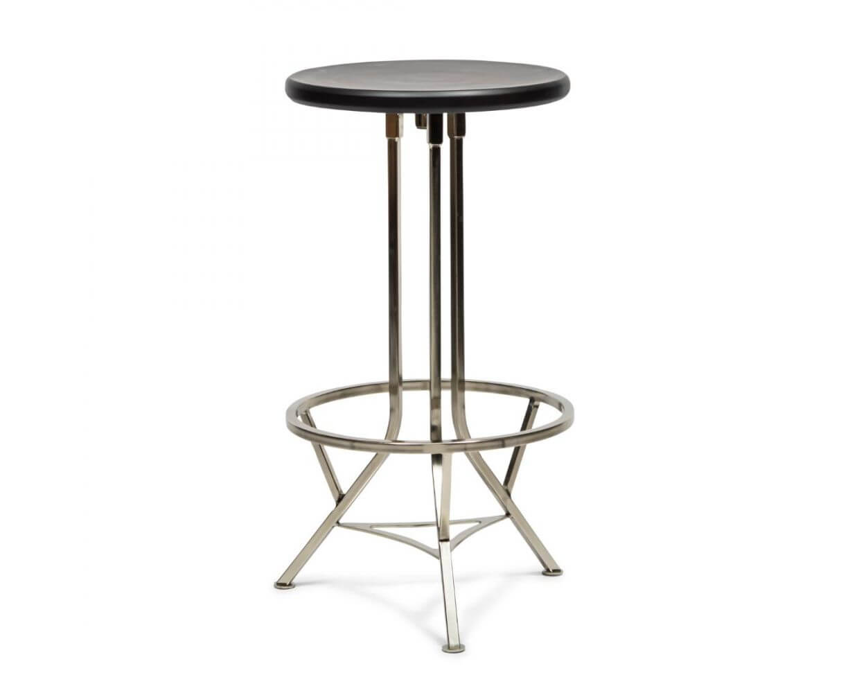 Swivel Iron Bar Stool with Wood Top - Black Onyx Finish - Wine Stash