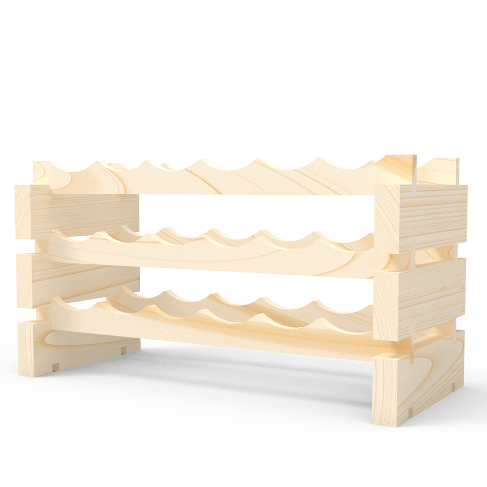 18 Bottle Modular Wine Rack Kit 6 Bottles Wide X 3 Bottles High
