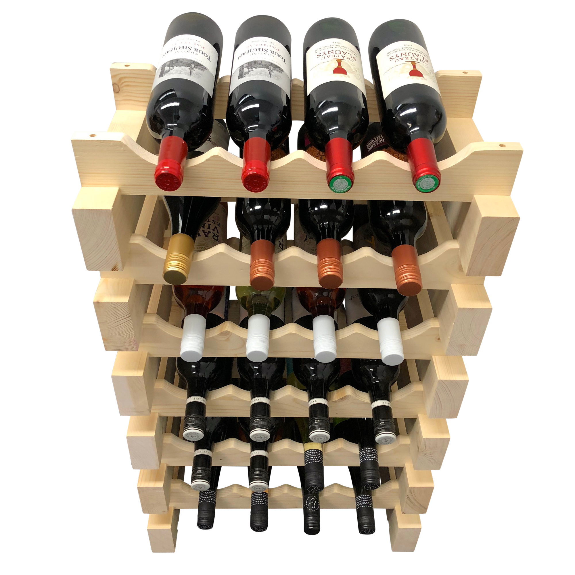 24 Bottle Modular Wine Rack Kit (4 Bottles Wide X 6 Bottles High) - Wine Stash USA