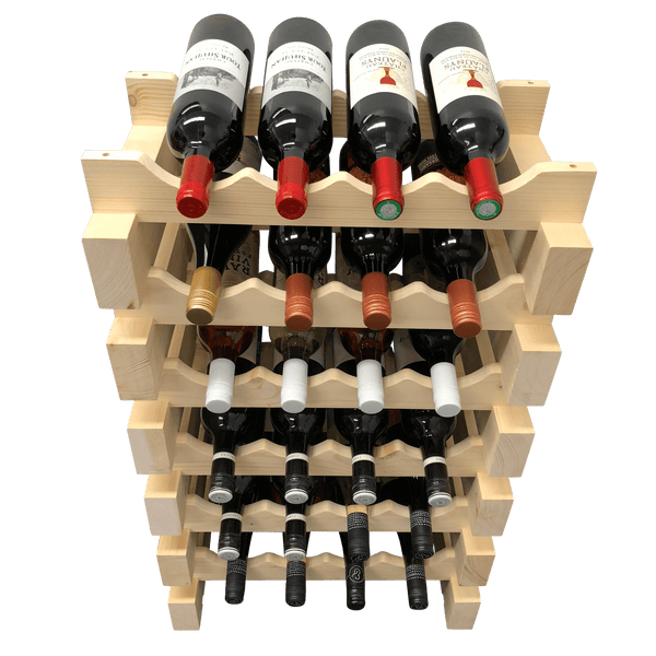 24 Bottle Modular Wine Rack Kit (4 Bottles Wide X 6 Bottles High ...