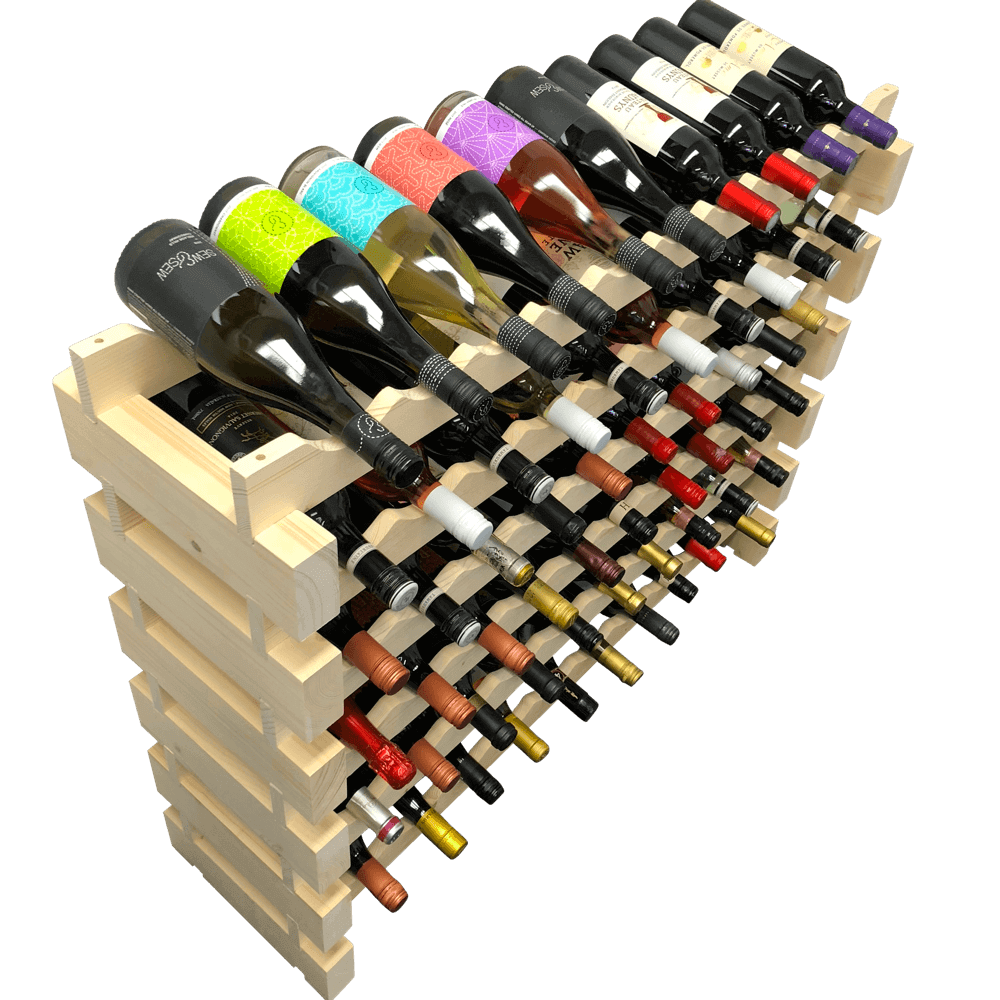 60 Bottle Modular Wine Rack Kit 10 Bottles Wide X 6 Bottles High