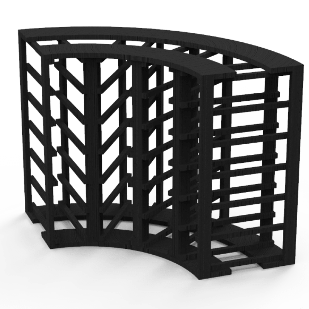 Corner Wine Cube Storage - Natural Finish